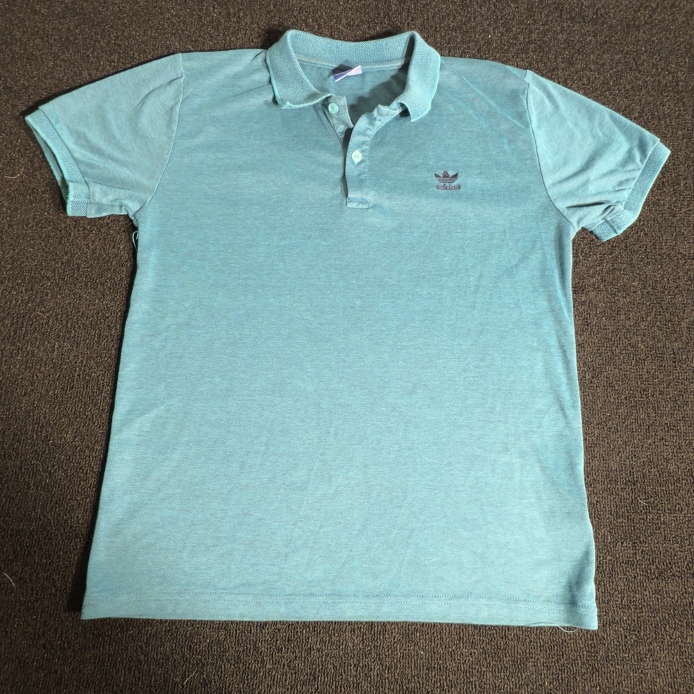 Adidas 80's/Early 90's Men's Blue Polo Trefoil Logo Size Medium Great Condition